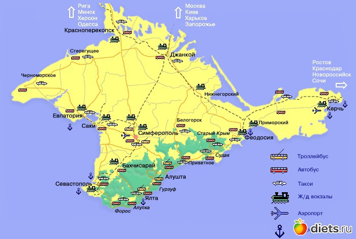 Крым сети. Карта Крыма с портами. Карта Крыма транспортная сеть. Транспортная сеть Крыма. Транспорт Крыма карта.