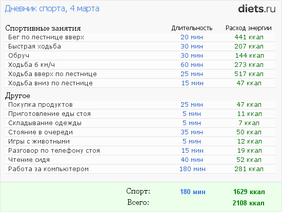 Образец спортивного дневника лыжника